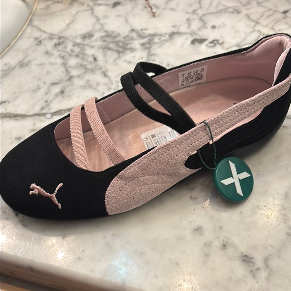 Puma Black and Pink Ballet Flats